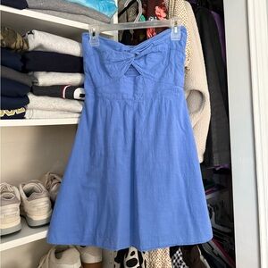 Blue Strapless Mini Dress